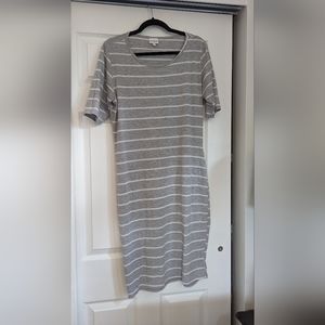 LuLaRoe Gray Striped Dress